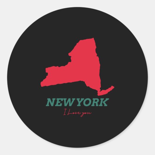 New York, ik hou van je Ronde Sticker (Voorkant)