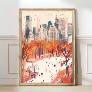 New York Illustration Central Park Impression New 