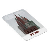 New York in Clouds - Donkerrood en groen Magneet (Rechterzijde)