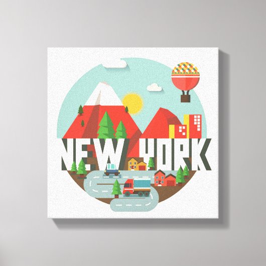 New York in design Canvas Afdruk (Voorkant)