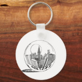 New York in een glazen bol Sleutelhanger (Voorkant)