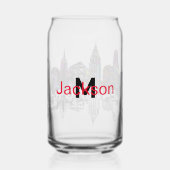 New York in graffiti met monogram Blikvorm Glas (Achterkant)