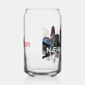 New York in graffiti met monogram Blikvorm Glas (Rechts)
