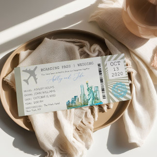 New York instapass ticket trouwuitnodiging Kaart
