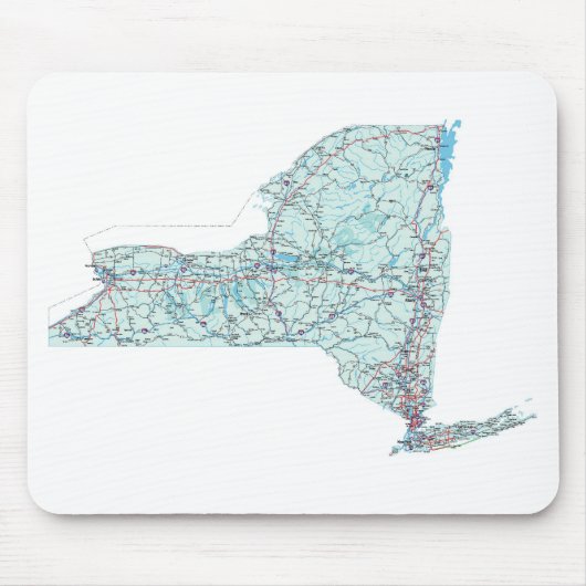 New York Interstate Map Mousepad Muismat (Voorkant)