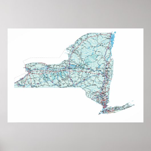 New York Interstate Map Print (Voorkant)