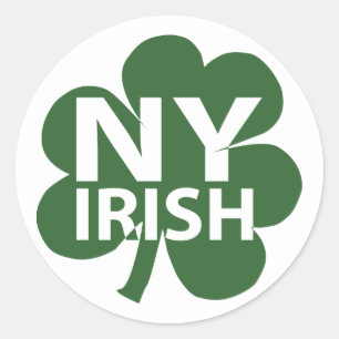 New York Irish Shamrock Ronde Sticker