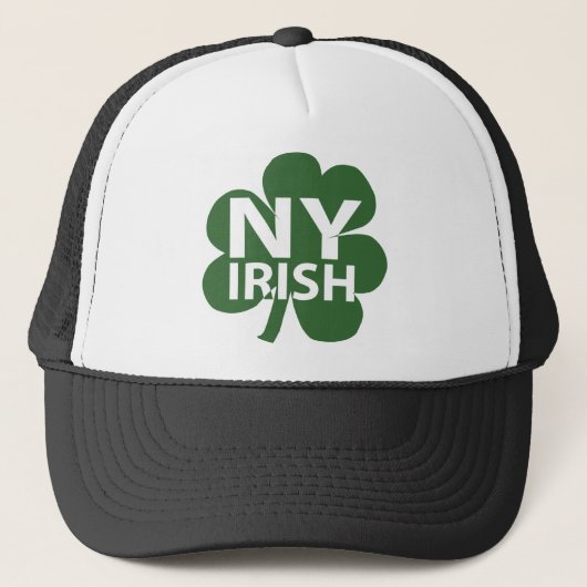 New York Irish Shamrock Trucker Hat Trucker Pet (Voorkant)