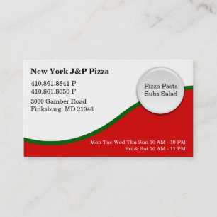 New York J en P Pizza - NIEUW Visitekaartje