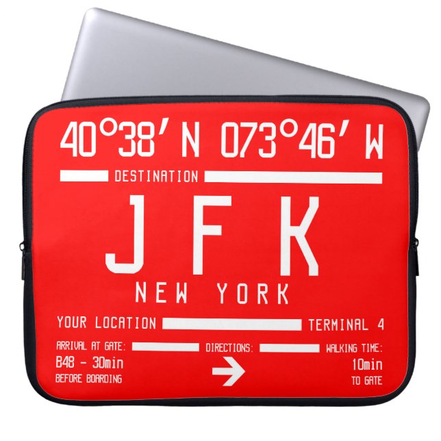 New York JFK International Airport Code Laptop Sleeve (Voorkant)