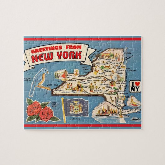 New York  kaart puzzel Legpuzzel (Horizontaal)