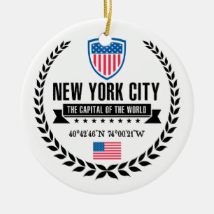 New York Keramisch Ornament