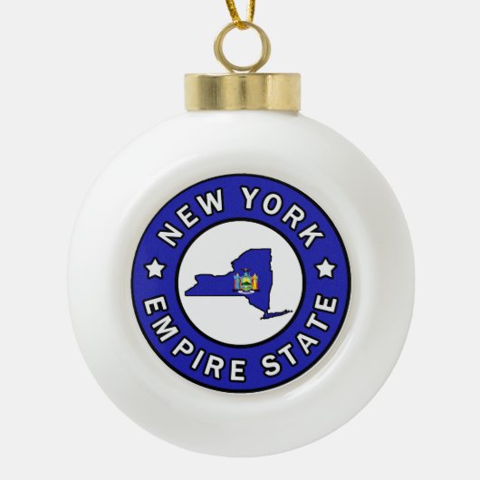 New York Keramische Bal Ornament (Voorkant)