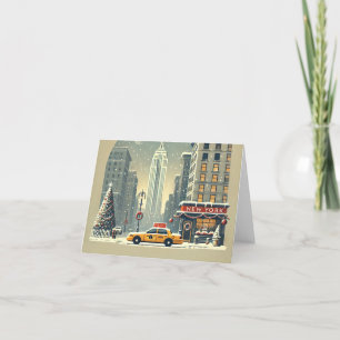 New York Kerstmis Vrijheidsbeeld Vakantie Bedankkaart