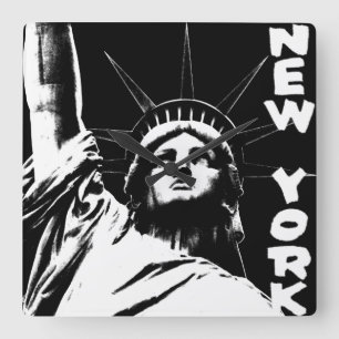 New York Klock Statue of Liberty Wall Clock Vierkante Klok