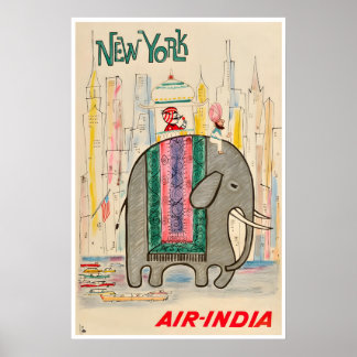 New York Kunst India Reisposter New Yorker Print