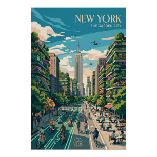 New York La Ville Jardin Affiches de Voyage Vintag