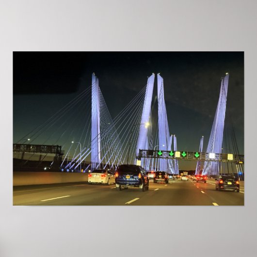 New York Lighted Bridge Poster (Devant)