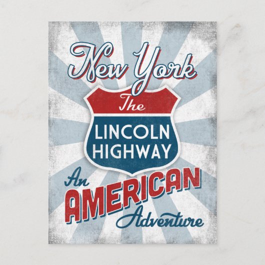 New York Lincoln Highway  Amerika Briefkaart (Voorkant)