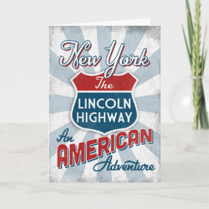 New York Lincoln Highway Amerika Kaart