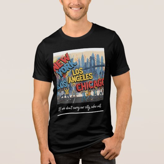 New York - Los Angeles - Draag onze stad Tri-Blend Shirt (Voorkant)