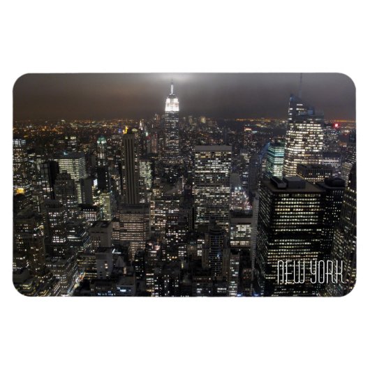 New York Magnet NY City Lights NY Skyline Souvenir (Horizontal)