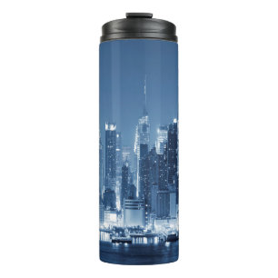New York Manhattan City Night Skyline Thermosbeker