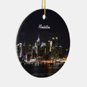 New York, Manhattan Skyline Keramisch Ornament (Rechts)