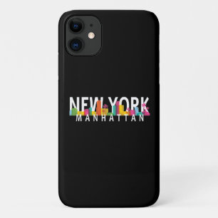 New York Manhattan skyline met palmen iPhone 11 Hoesje