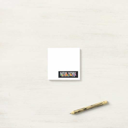 New York Manhattan skyline met palmen Post-it® Notes (Op bureau)