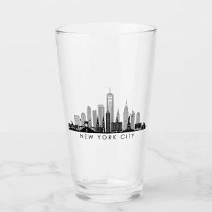 NEW YORK Manhatten USA City Skyline Silhouette Glas
