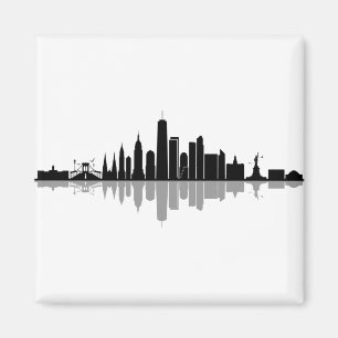 NEW YORK Manhatten USA City Skyline Silhouette Magneet