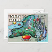 New York Map Briefkaart (Voorkant / Achterkant)