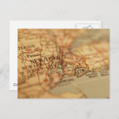 NEW YORK Map Briefkaart (Voorkant / Achterkant)
