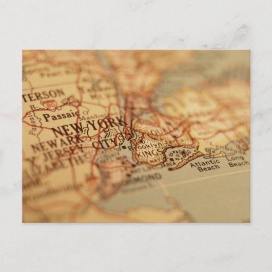 NEW YORK Map Briefkaart (Voorkant)