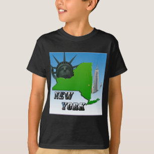 New York Map, Vrijheidsbeeld, Monument T-shirt