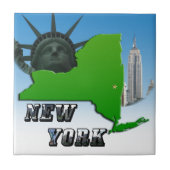 New York Map, Vrijheidsbeeld, Monument Tegeltje (Voorkant)