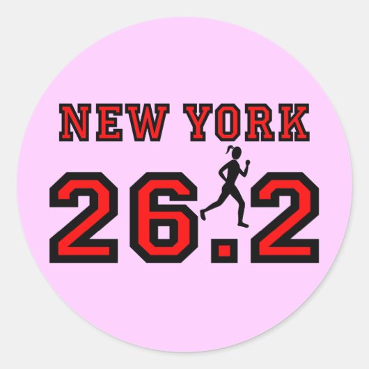 New York Marathon Ronde Sticker (Voorkant)