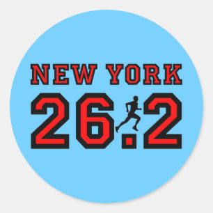 New York marathon Ronde Sticker