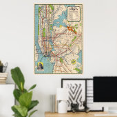 New York-metrokaartenposter Poster (Thuiskantoor)