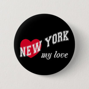 New York, mijn liefde Ronde Button 5,7 Cm