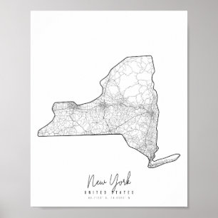 New York Minimal Street Map Poster