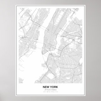 New York Minimalist Map Poster