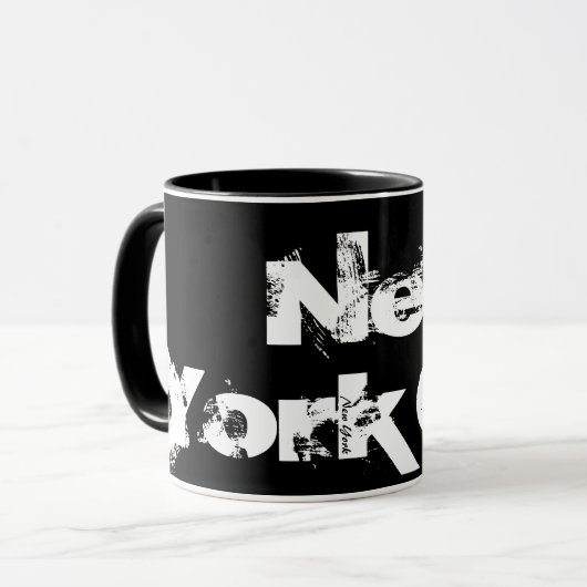 New York - Mug Cool De Style Noir Et Blanc (Devant gauche)