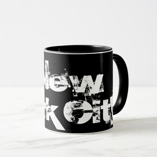 New York - Mug Cool De Style Noir Et Blanc (Devant droit)