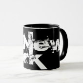 New York - Mug De Style Noir Et Blanc Cool (Devant droit)