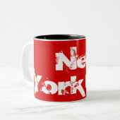 New York - Mug Rouge et Blanc Cool (Devant gauche)