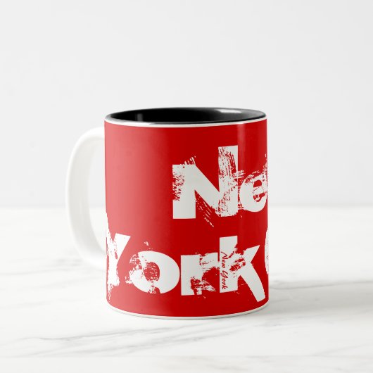 New York - Mug Rouge et Blanc Cool (Devant gauche)