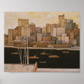 New York, Neder-Manhattan van Stefan Hirsch, 1920 Poster (Voorkant)