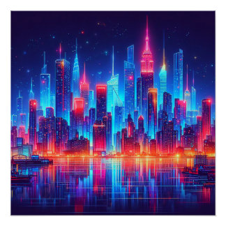 New York Neon Lights Perfect Poster